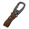 The First Layer of Cowhide Keychain Pendant  Simple Car Metal Keychain Buckle Head Keychain
