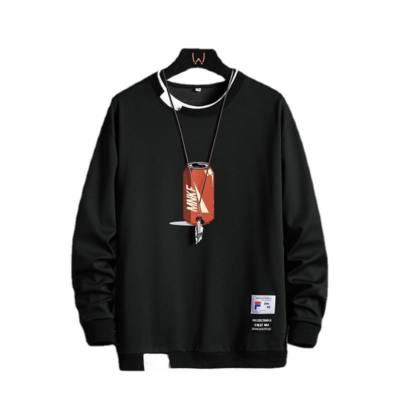 Winter Fleece Sweater Men'S Crew Neck Trendy Brand Long-Sleeved Bottoming Shirt Student Sports And Leisure Men'S Sweater Fleece Thickened