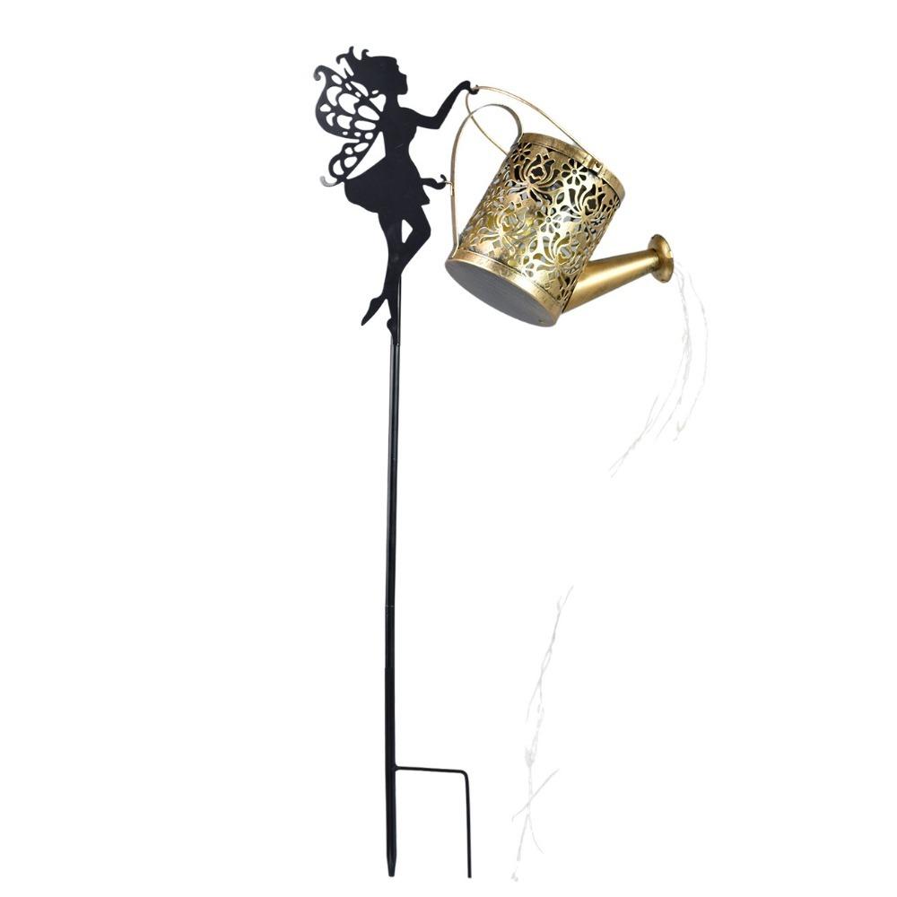 Outdoor Solar Watering Can Lights, Waterfall LED String Fairy Lights, Garden Kettle Projection Decorative Lights