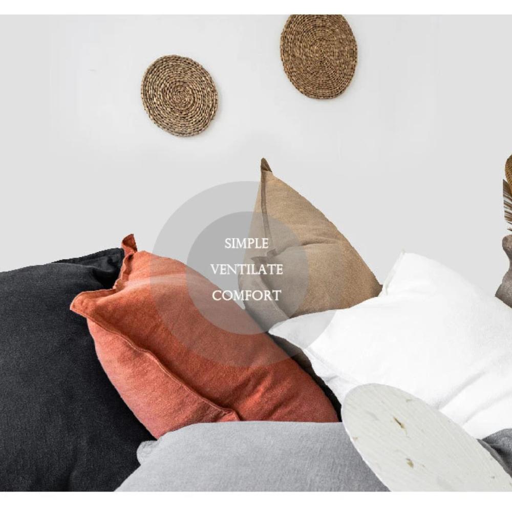 Rustikales Bauernhaus Wurfkissenbezug Taillenkissenbezug für Couch Baumwolle Leinen Dekokissen für Sofa Bett Stuhl Langlebig Einfarbig