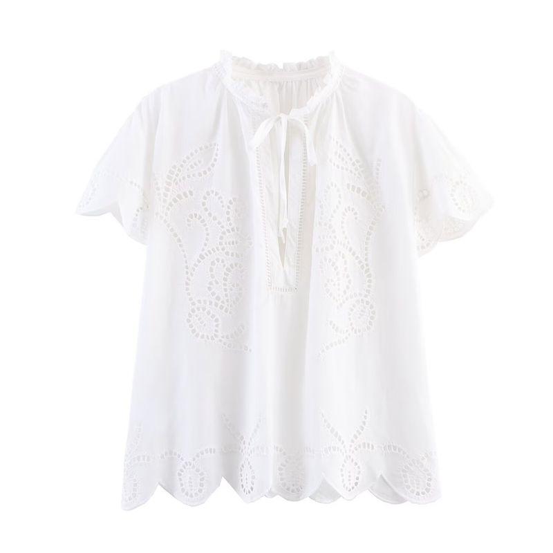 

Kaslead Новая женская одежда Западный стиль Мода Вышивка Топ Длина до середины икры Длинное платье 5107274 5107261 Top L