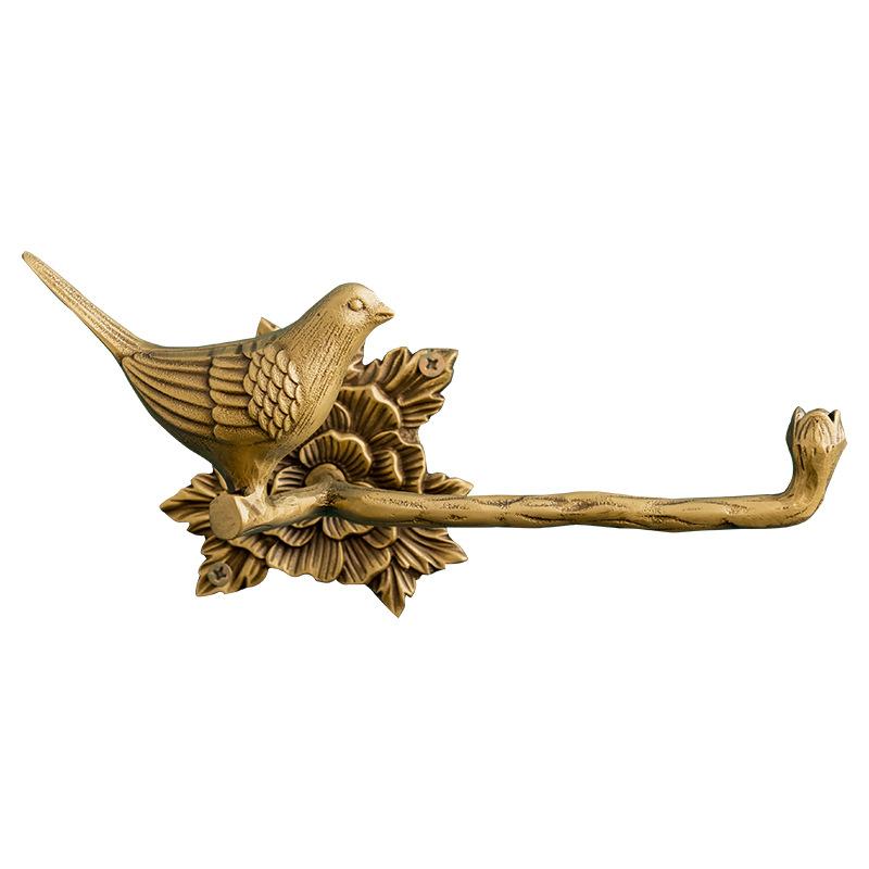 Antique Brass Wall Hanging Fixed Curtain Hook Bathroom Towel Towel Shelf Brass Gold Bird Wall Hanging Living Room Decoration New