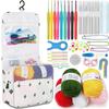 59 Piece Crochet Set, Portable Suspension Storage, Yarn Weaving, Beginner Knitting Tools