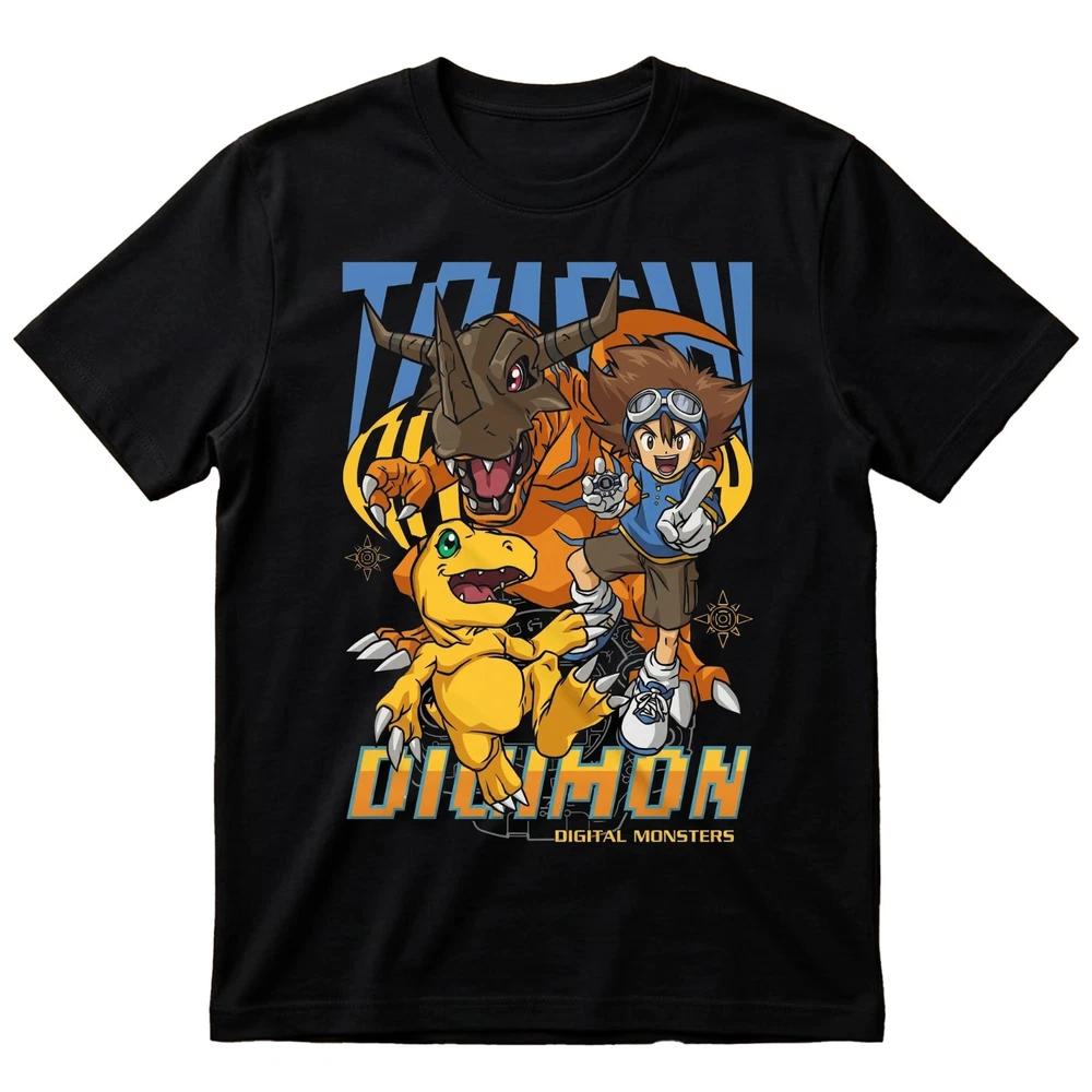 Taichi Agumon Digimon Digital Monsters TShirt Greymon Anime Graphic Tee Unisex S