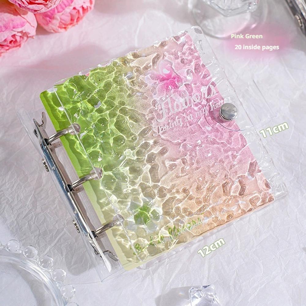 Sticker Book Transparent Mat Girl Binder Refill Clear Gradient Color Binder Book  20 Sheets Clear Album Refill Pages 12x11cm