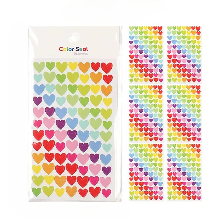 6 Stück Scrapbook-Notizbuch Liebe Pünktchen Stern Aufkleber DIY-Aufkleber Handbuch Album Dekorationszubehör