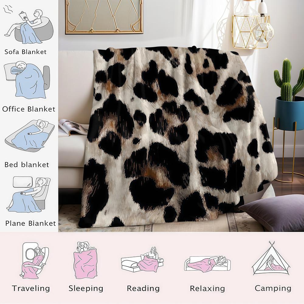 Ins Klassische Leopardenmuster Flanelldecke Warm Weich Halloween Weihnachten Sofa Warm Gemütlich Dekoratives Dekor Geschenk Für Alle Jahreszeiten