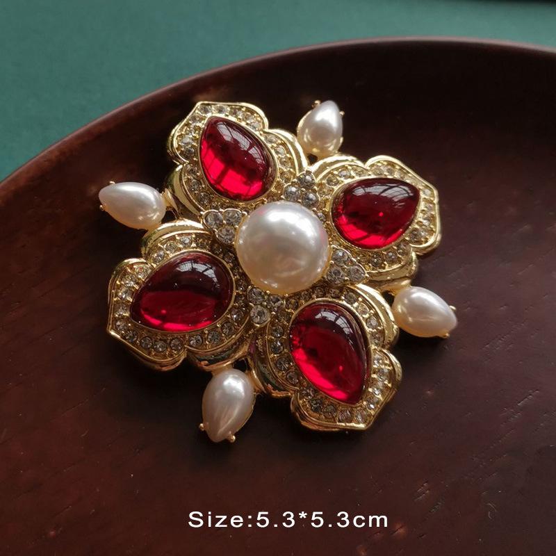 Colorful Baroque Pearl Gem Enamel Brooch Pin