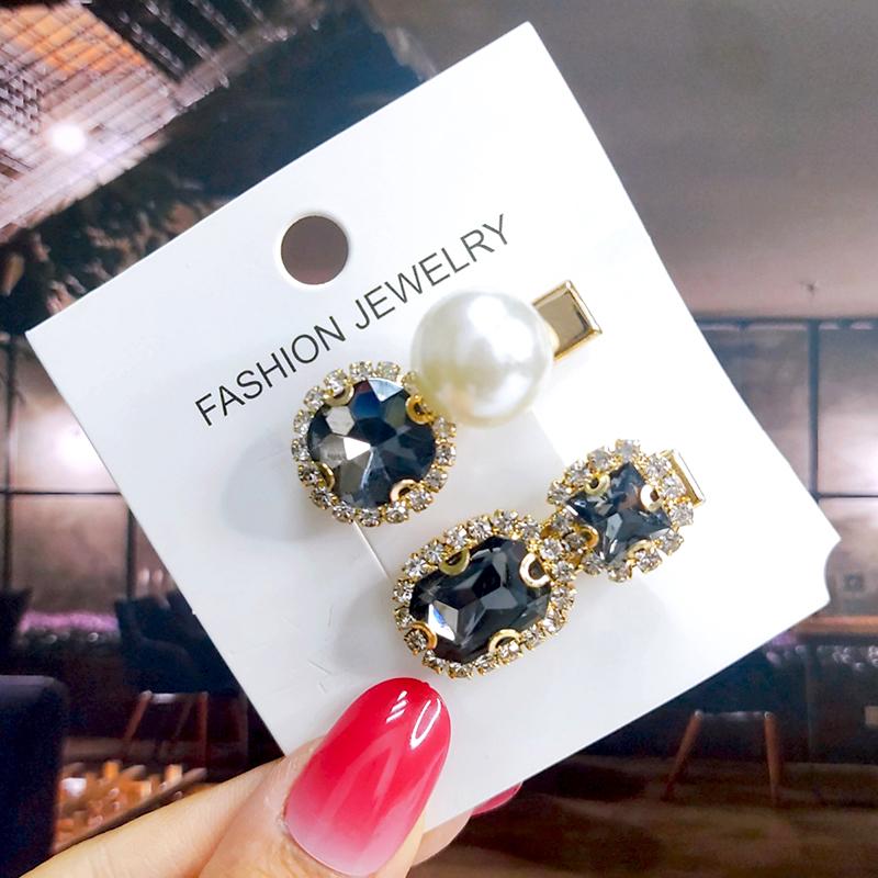 Neues Set Damen Haarspangen Schmuck Mode Kristall Haaraccessoires für Mädchen Luxus Perle Geometrische Haarspangen Nadeln Weihnachtsgeschenk