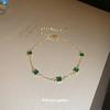 Real gold electroplated square emerald diamond bracelet exquisite light luxury bracelet niche temperament high-end jewelry