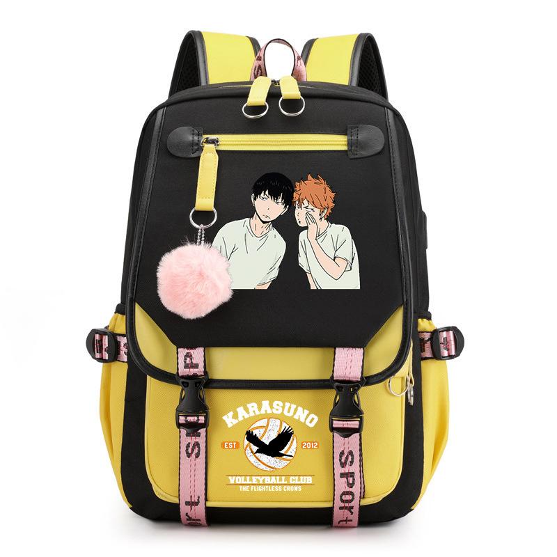 Anime volleyball teenager peripheral printing middle school student schoolbag outdoor large-capacity backpack