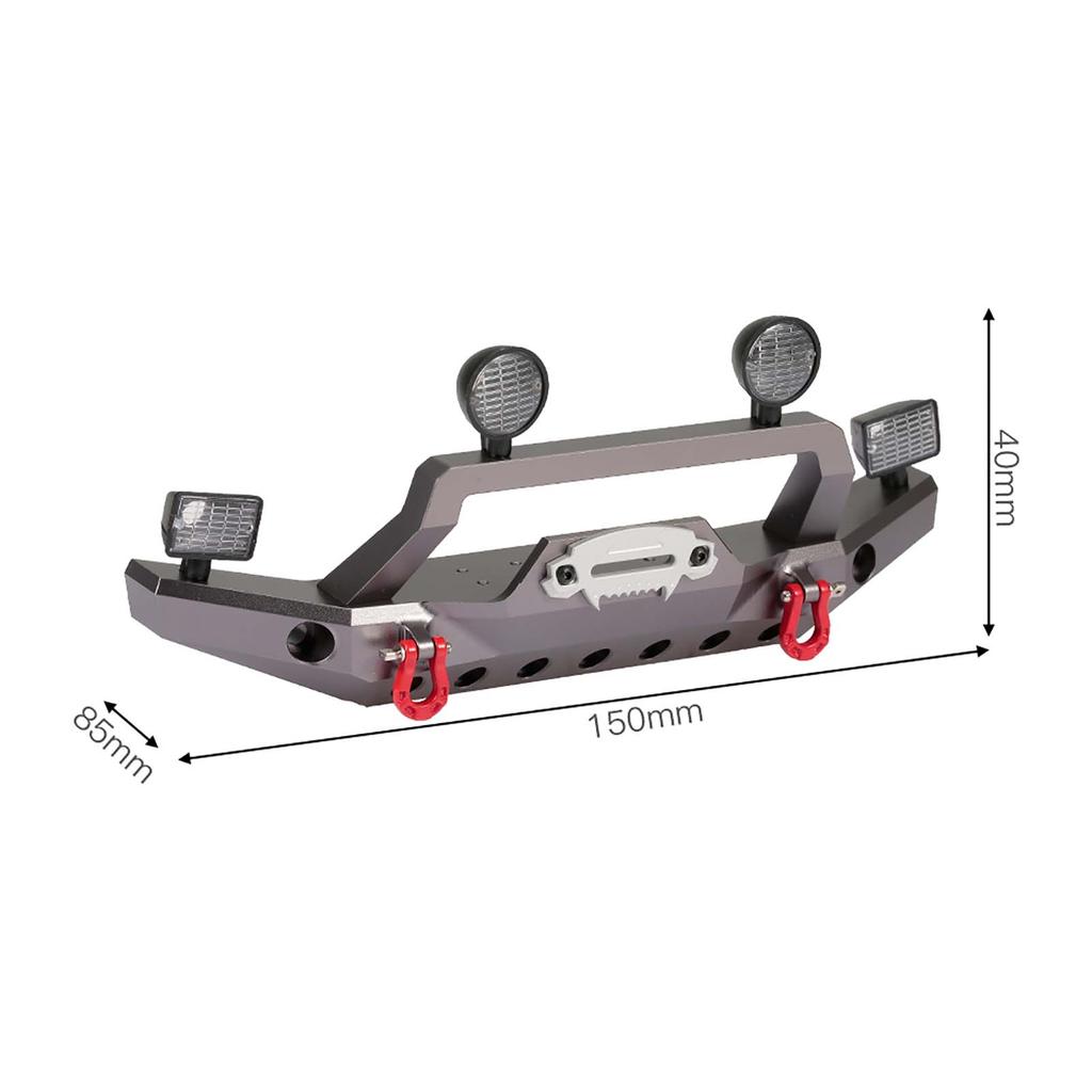 -4 Metal Front Bumper with 2 Led Lights for 1Celsius10 RC Crawler    4 Sport 82024
