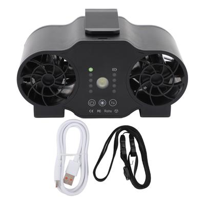Clip On Waist Fan 4 Speed Gears Forward Reverse Rotation USB Rechargeable Summer Cooling Fan with Hanging Lanyard