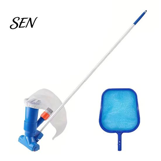Inflatable Pool Cleaning Tool Vacuum Cleaner Head with Detachable Pole And Leaf Bag, Accessory Skimmer Net, for Swimming Pools, Ponds, Fountains, Hot
