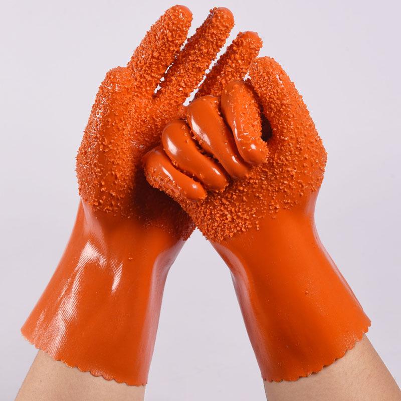 Durable Waterproof Summer Plastic-Coated Rubber Gloves: Thickened, Puncture-Proof, Oil-Resistant for Fish Handling