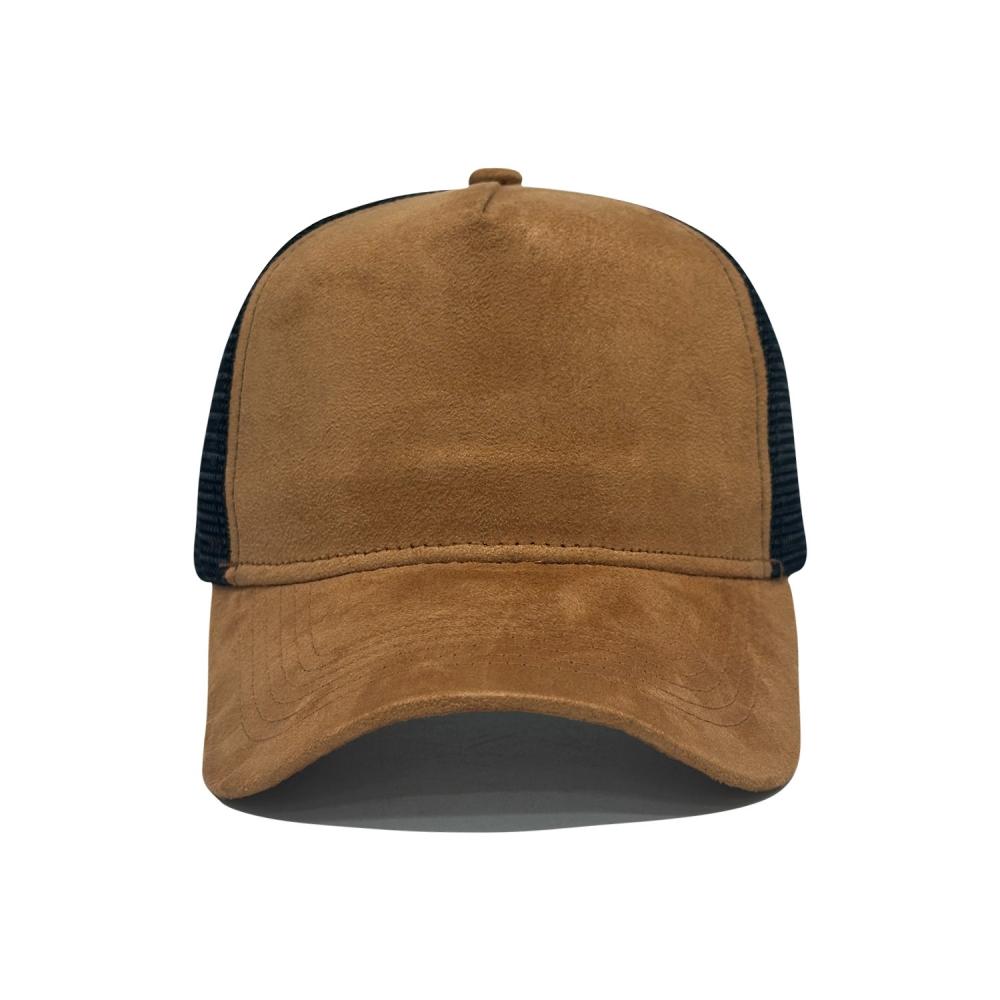 Five-panel Suede Baseball Cap Men and Women Spring and Summer Color Matching Mesh Truck Driver Hat