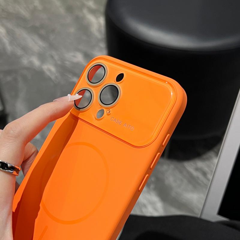 iPhone 17 Pro Max Dünne Magnetische Ring Hülle, Großes Fenster, Silikon, Vollständiger Schutz für Apple 16 Pro
