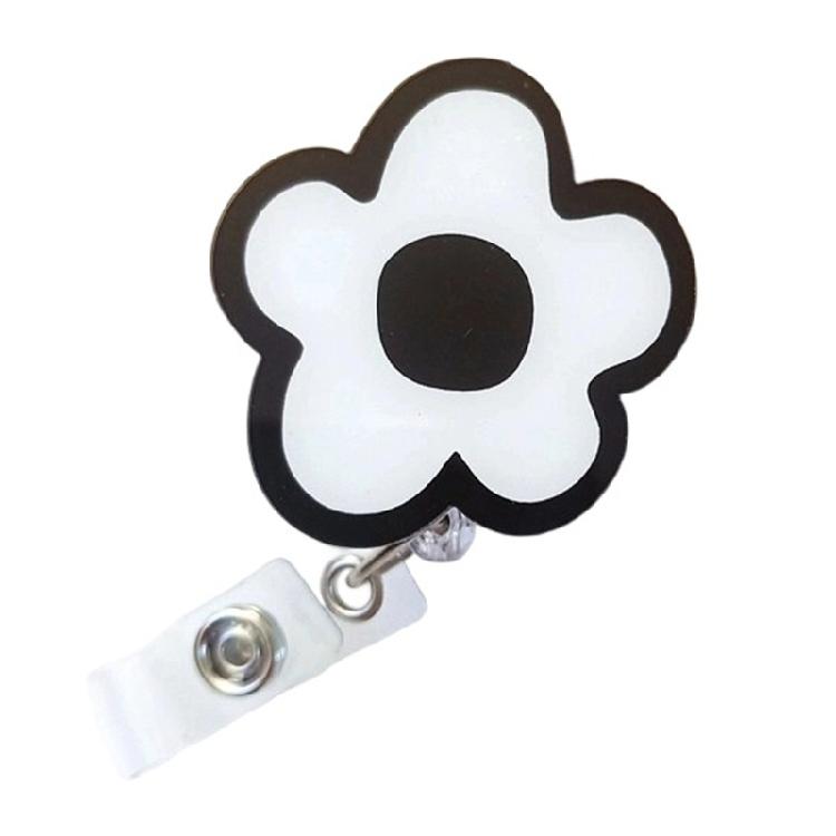 Flexible Rotating Card Holder With Vibrant Fashionable Petal Design Acrylic Construction And Adjustable Cord Length