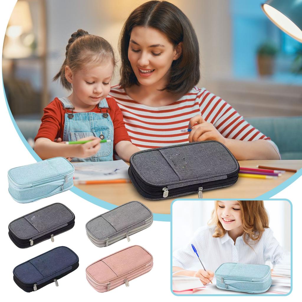 High-value Japanese Style Large-capacity Pencil Case Korean Version Junior High School Student Canvas Stationery Bag Boys And Girls Cute Pencil Case