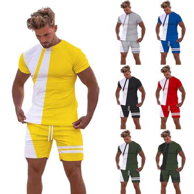 Men's Leisure Sports Fitness Suit Summer Leisure Breathable Refreshing Short Sleeve Oversized Men's Shirt Y2K Style Suit