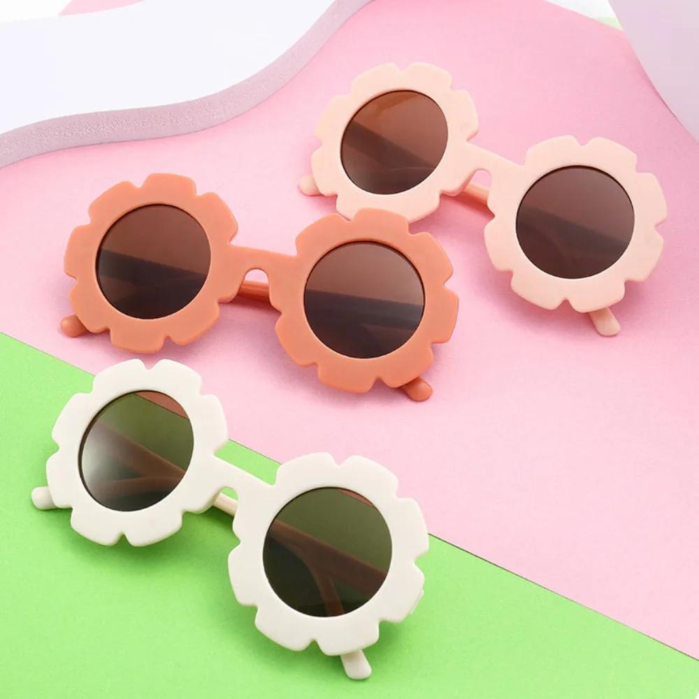 Fresh Cute Sweet Trendy Flower Round Fashion Sunglasses, Boys Girls Outdoor Sports Vacation Travel Supply Photo Prop Eyewear