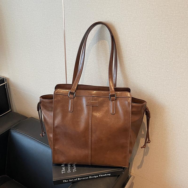 Retro Women s Commuter Underarm Bag, Large-capacity Single-shoulder Bag Fashi PU Leather Office Daily Work Commuting Tote Bag коричневый