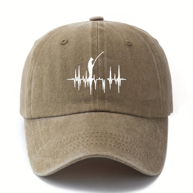 Printed fishing pattern curved eave outdoor sun protection lightweight duckbill cap casual baseball cap suitable for vacation
