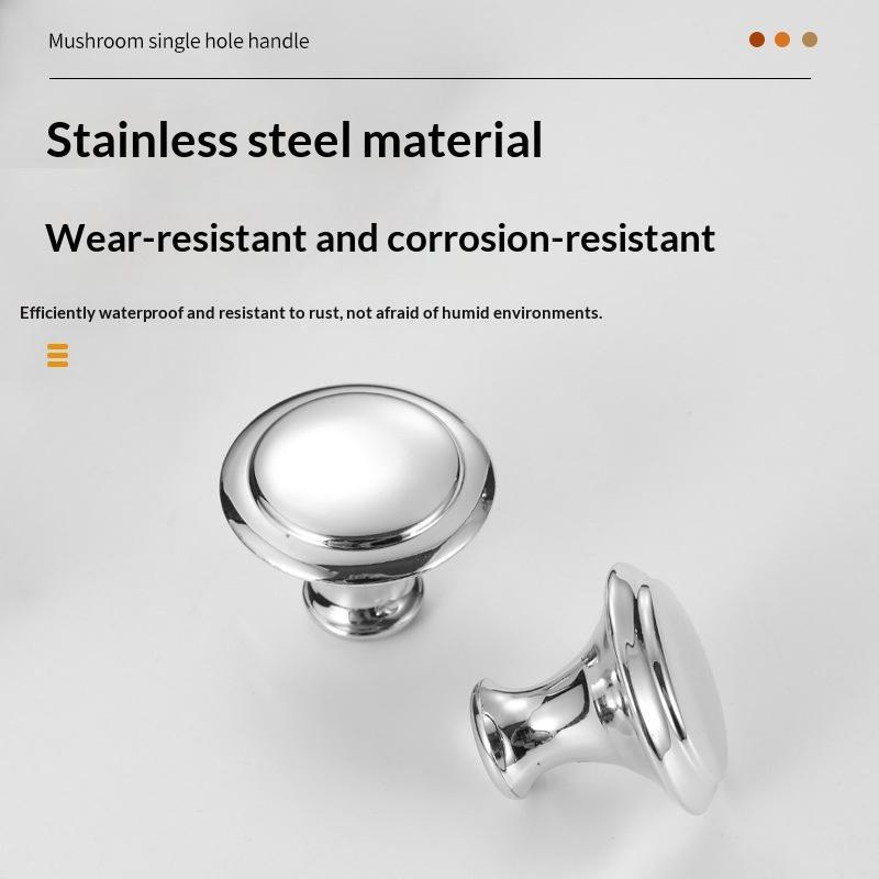 Stainless Cabinet Door Knobs Single Hole Handle Dresser Pull Handles 23Mm-30Mm With Screw Drawer Knobs Hardware Accessory