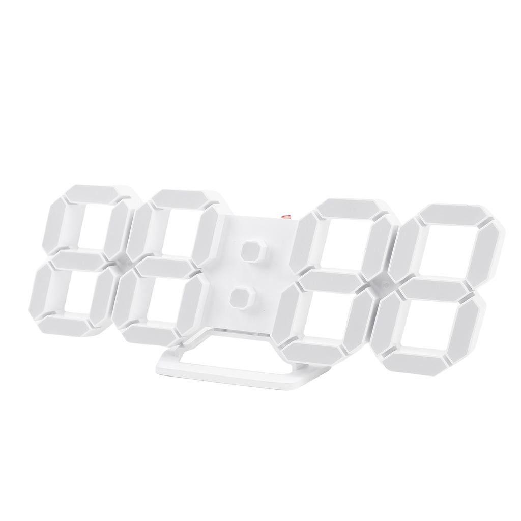 Colorful LED Wall Clock 3D Number Quiet 5 Brightness Time Date Temperature Display Number Clock for Kitchen Bedroom