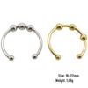 Women's Stainless Steel Anxiety Ring with Color-Retaining Beads and Rotating Feature