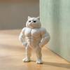 Muscle Cat Statue, 3D Printed Standing Muscular Cat Figurine, Funny Quirky Kitten Desk Ornament for Living Room, Bedroom, Office Desktop, Cabinet
