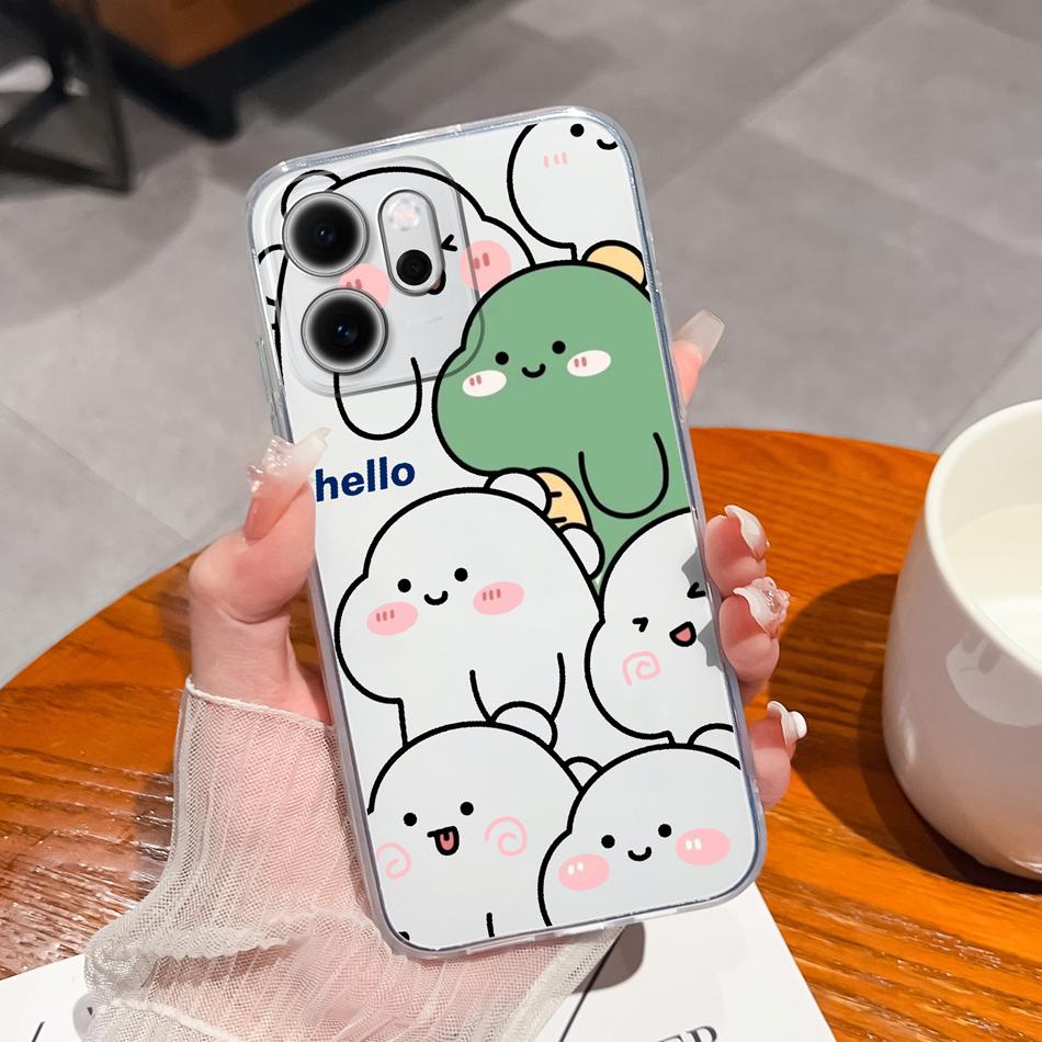 For Oppo Reno 14F 5G Phone Case Leisure Style Patterns Soft Silicone TPU Transparent Lightweight Cover For Oppo Reno14 F Capa