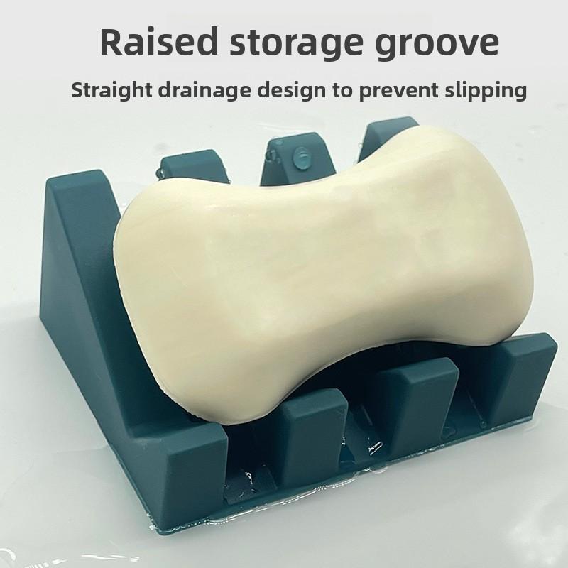 Silicone Soap Box Soap Rack Creative Soap Pad Drain Pad Washable Non-slip Household
