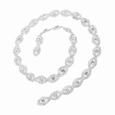 1 Yard funkelnde Strassband-Krallenkette DIY-Dekor 1,5 cm Breite (Weißer Strass)