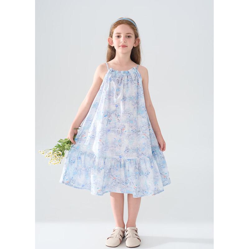 Montagut Girls' Floral Spaghetti Strap Summer Dress