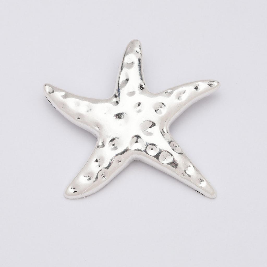 Antique Silver Color Starfish Charm Necklace Pendant Bracelet Jewelry Making Handmade Crafts Diy Supplies 53x62mm