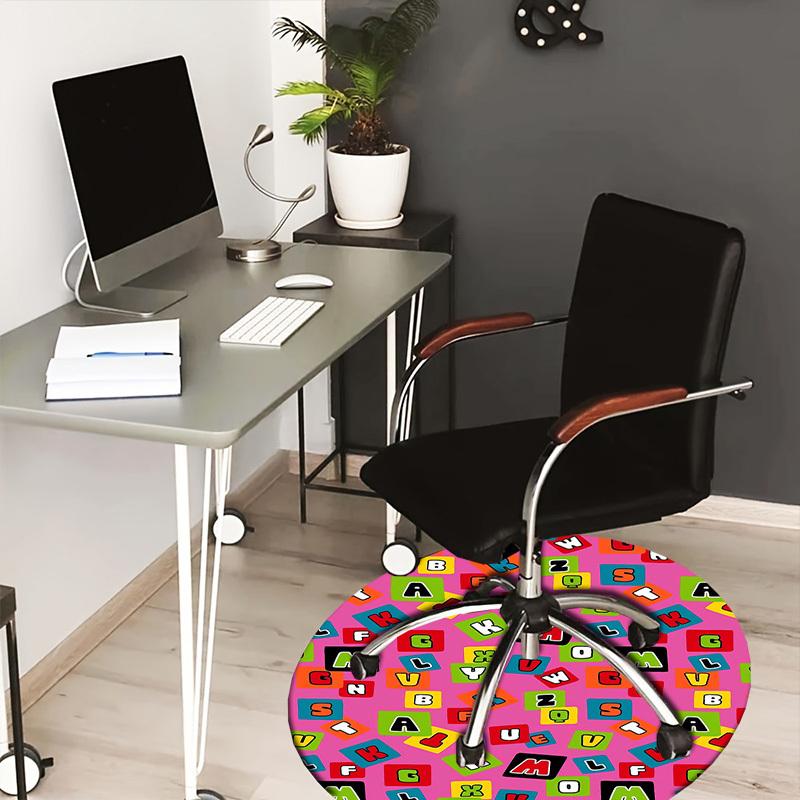 

1pc Alphabet Circle Pattern Round carpet, Perfect for Decorating Chairs, Living Rooms, Or Bedrooms, for Living Room.183 80cm by 80cm