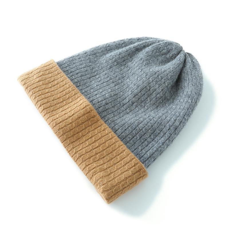 Women's Cashmere Hat Qinghe Cashmere 30% Cashmere 70% Wool Women's Autumn and Winter Cashmere Headscarf Soft and Warm