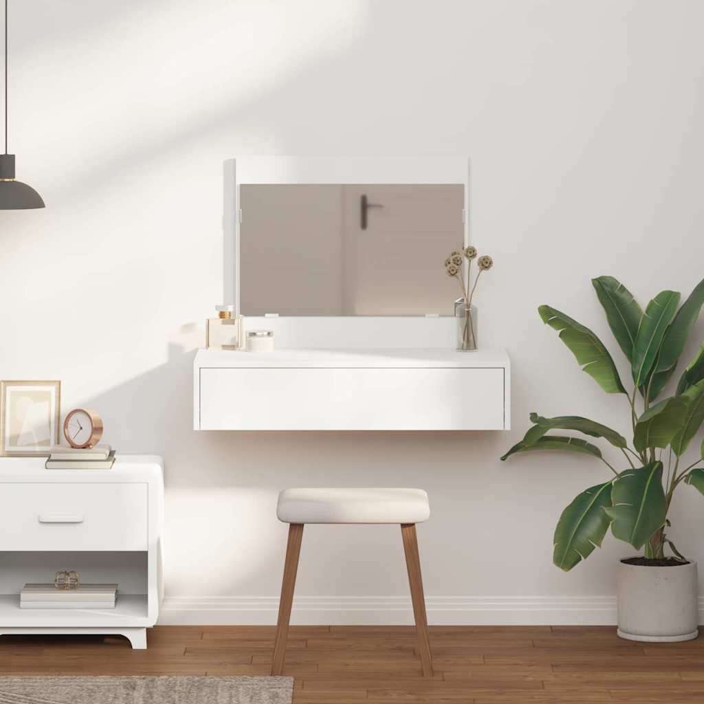 Makeup Table with Drawers White 83 x 40 x 70 cm Engineered Wood