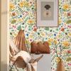 Cute Yellow Floral Self-Adhesive Wallpaper Pvc Waterproof Wallpapers Home Decoration Peel And Stick Removable Room Wall Stickers