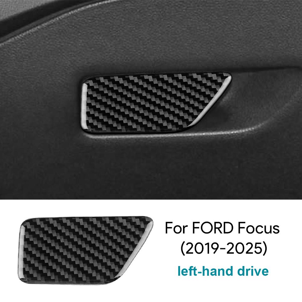 For Ford Focus/Focus ST      2024 2025 Real Soft Carbon Fiber Sticker LHD RHD Car Front Passenger Tool Box For LHD Black Carbon