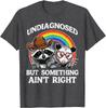 Undiagnostiziert, aber irgendetwas stimmt nicht Waschbär Opossum Grafik T-Shirt Lässiges Baumwoll-T-Shirt für Männer Frauen
