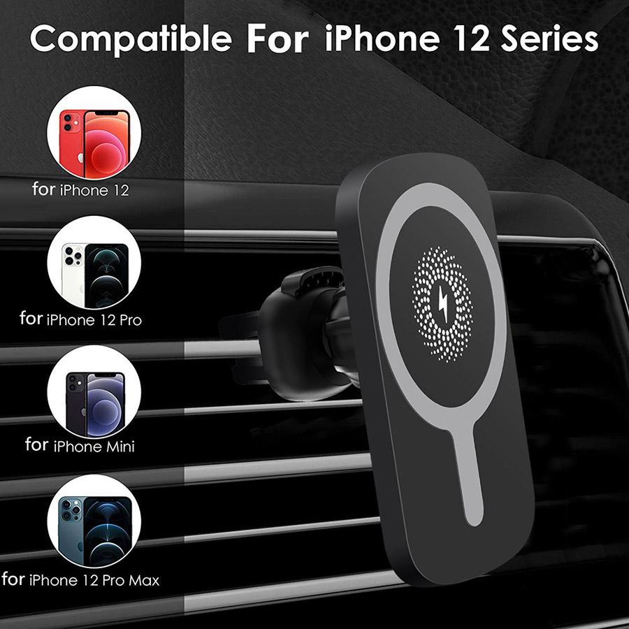 15W Magnetic Wireless Charger Air Vent Mount Car Bracket For iPhone 12 12Pro Max