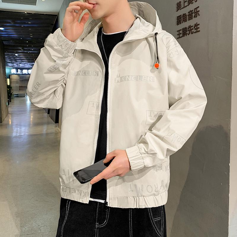 Men's Korean Style Trendy Windbreaker: Loose Fit, Plus Size, Casual Spring/Autumn Workwear Jacket.