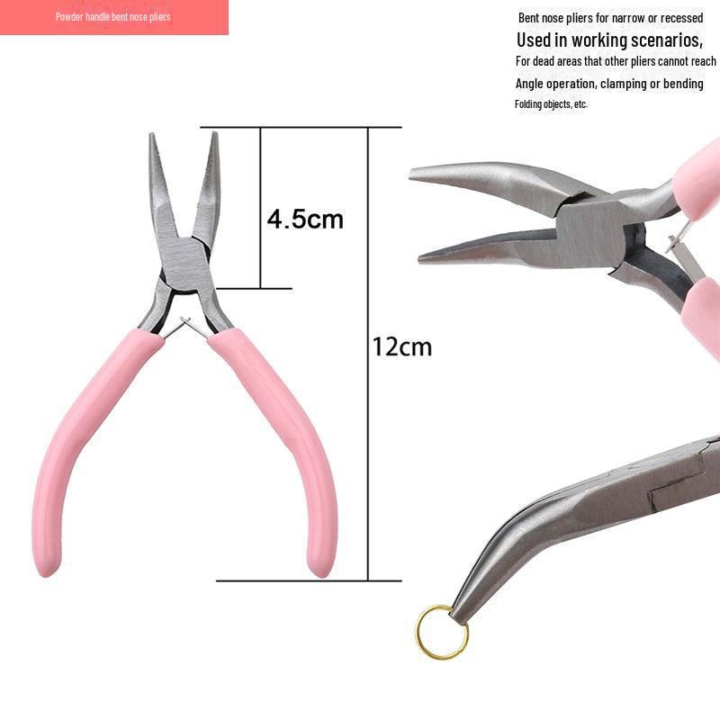 "Handmade Pink Needle-Nose Pliers: Multi-Function Jewelry Tool for Beading and Winding"