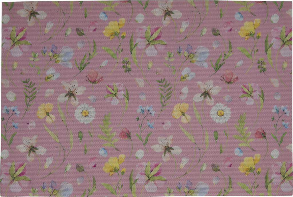 Decorative table mat with flowers 45 x 30 cm
