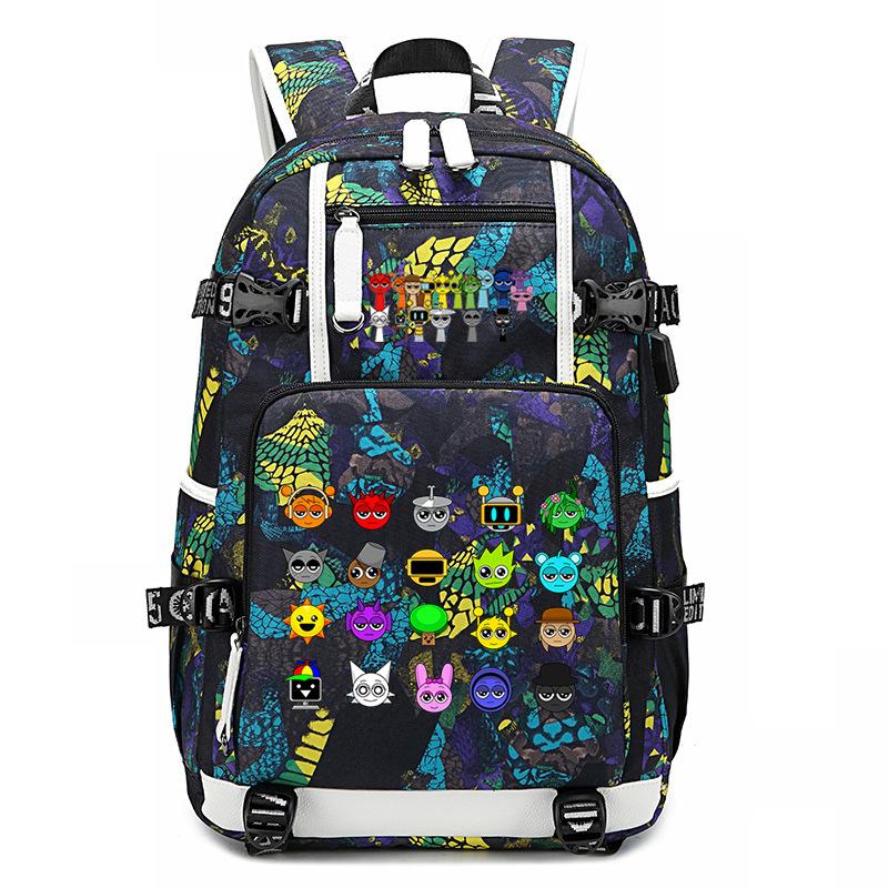 Student Schoolbag Creative Game Music Box Cartoon Weekly Printing Lace Lightweight Spine Backpack