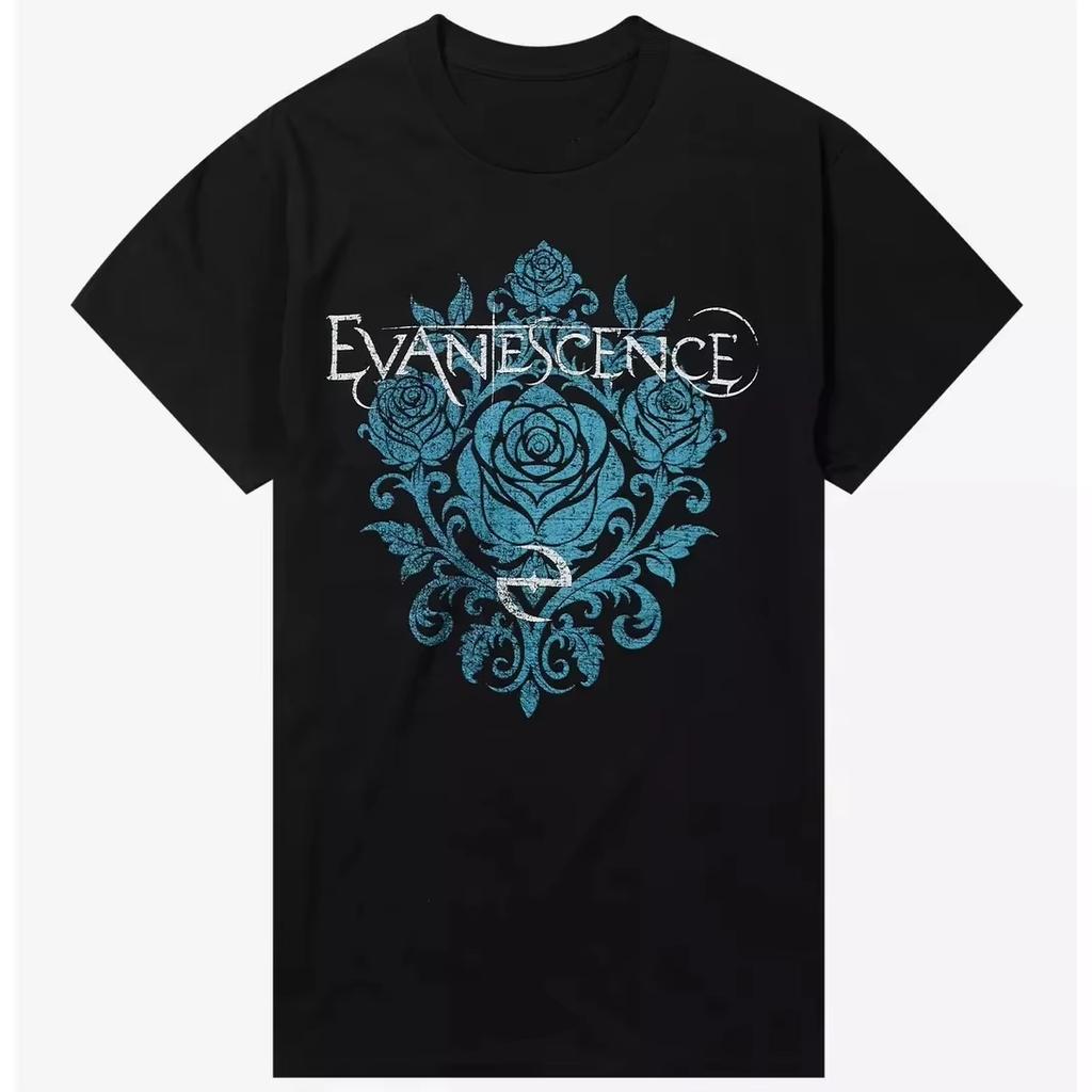 Summer Hot Sale Evanescence 2026 Tour Band Cotton Graphic T-shirt Men Women Vintage Hip Hop Streetwear Oversized T-shirt