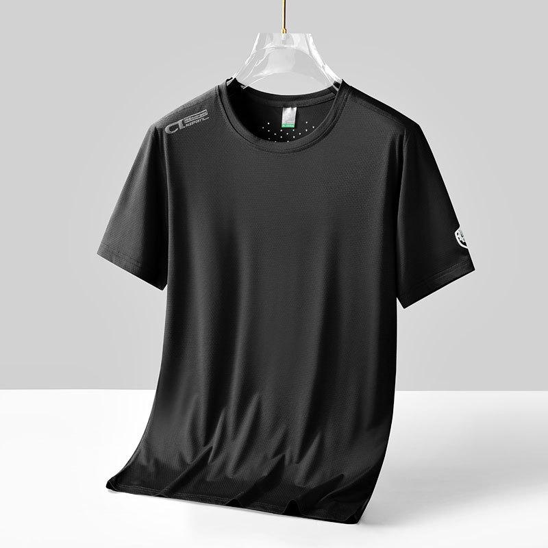 Tricou cu mânecă scurtă pentru bărbați și femei, respirabil, rezistent la UV, cu uscare rapidă, din mătase de gheață, pentru sporturi de vară în aer liber