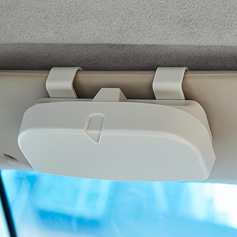 Car Glasses Holder - Universal Fit, Multi-Functional ABS Resin Storage Box with One-Handed Pop-Up, Card Slot for Vehicle